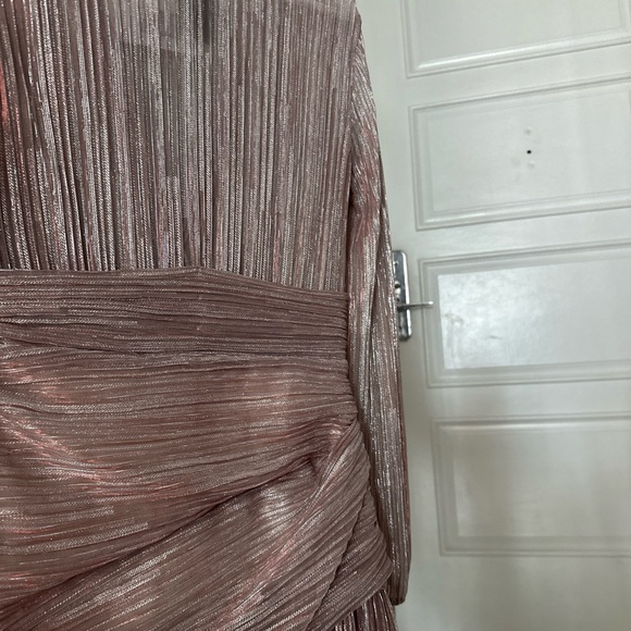 Maje Pink Pleated metallic fibre dress - Picture 3 of 9